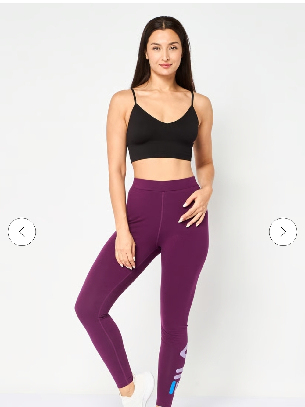 Fila Purple High-Rise Leggings with Logo
